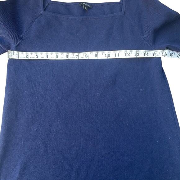 Talbots navy blue short sleeve knit blouse medium/30 - Picture 5 of 7